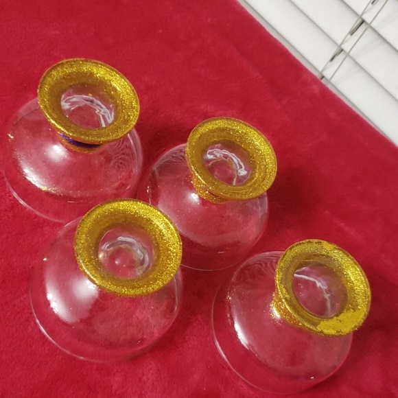 Gold and purple glass set - Picture 4 of 8